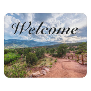 Colorado Pikes Peak Evening Hike Welcome Door Sign
