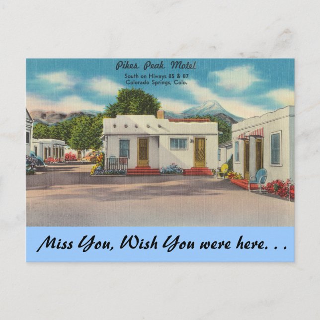 Colorado, Pikes Peak Motel Postcard (Front)