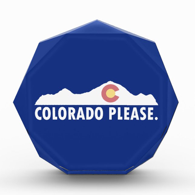 Colorado Please Acrylic Award (Front)