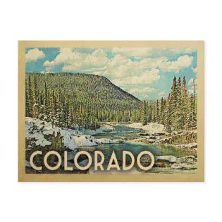 Colorado Postcard Vintage Snowy Winter Nature Colorado Postcard Vintage Snowy Winter Nature
