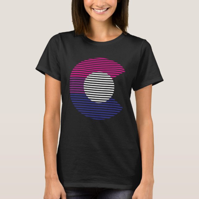 Colorado Pride State C Bisexual Flag T-Shirt (Front)