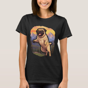 Colorado Pug Cute Cartoon Pug Dog in the Mountains T-Shirt