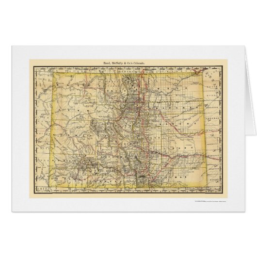 Colorado Railroad Map 1879 Cards (Front Horizontal)