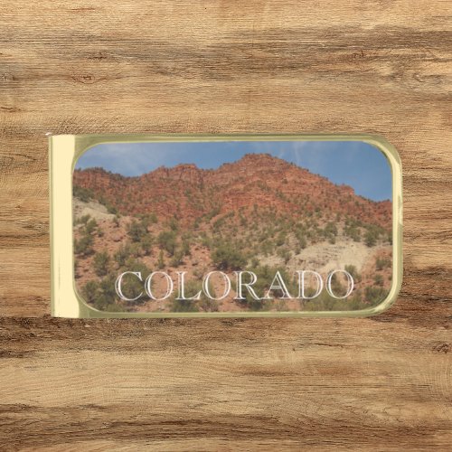 Colorado Red Rocks Landscape Gold Finish Money Clip