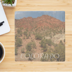 Colorado Red Rocks Landscape Stone Coaster