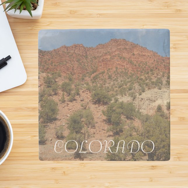 Colorado Red Rocks Landscape Stone Coaster (In Situ)