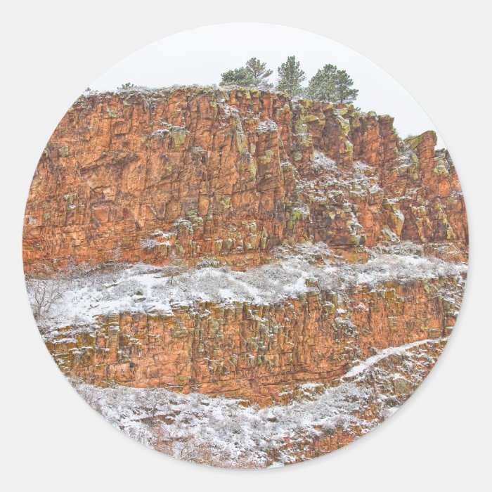 Colorado Red Sandstone Country Dusted with Snow Sticker