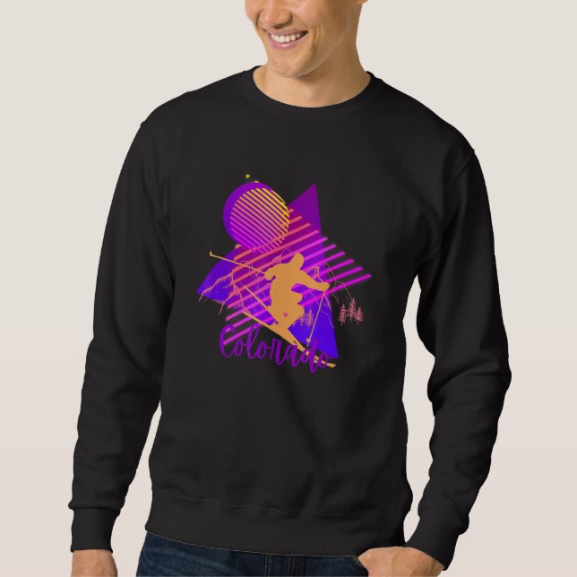 Colorado Retro 80s Ski Geometric Sweatshirt (Front)