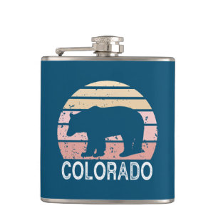Colorado Retro Bear Flask