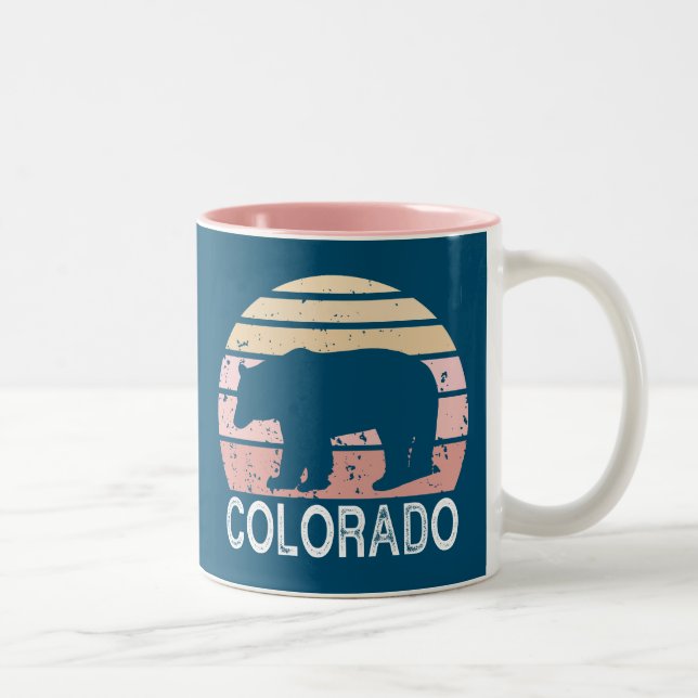 Colorado Retro Bear Two-Tone Coffee Mug (Right)
