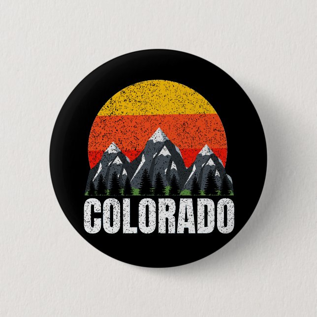 Colorado Retro Sunset Button (Front)