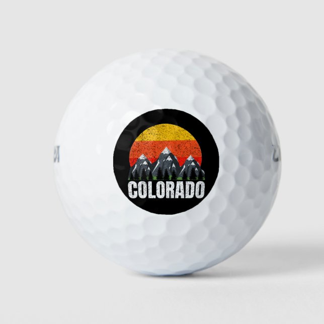 Colorado Retro Sunset Golf Balls (Front)
