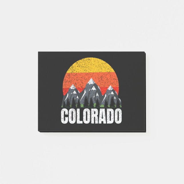 Colorado Retro Sunset Post-it Notes (Front)