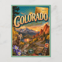 Colorado Retro Travel Souvenir Postcard