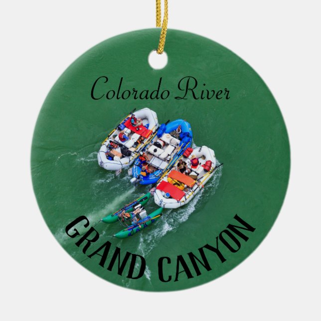 Colorado River Rafting Ceramic Ornament (Front)
