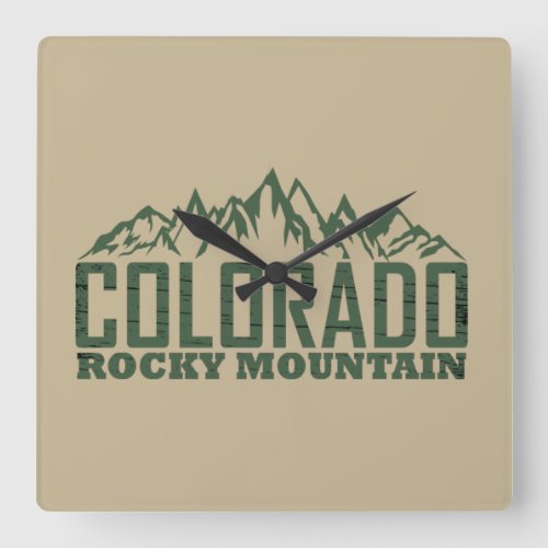 Colorado Rocky mountain National park Square Wall Clock
