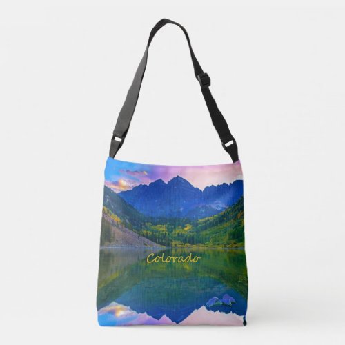 Colorado Rocky Mountains and Lake Crossbody Bag