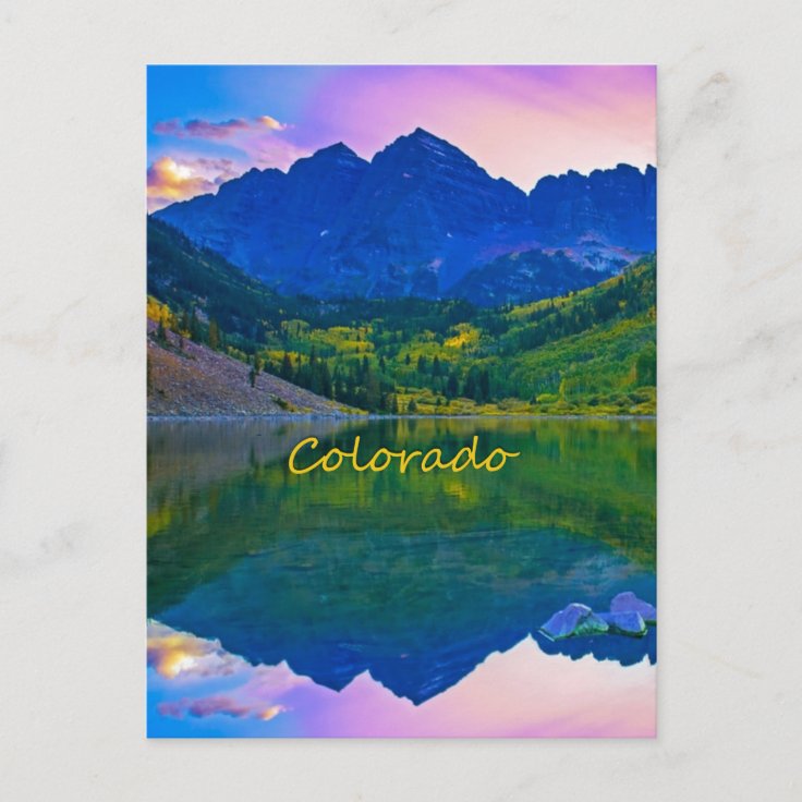 Colorado Rocky Mountains and Lake Postcard | Zazzle