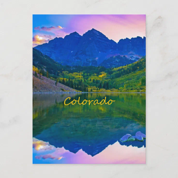 Colorado Rocky Mountains and Lake Postcard | Zazzle