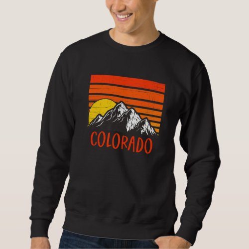 Colorado Rocky Mountains Retro Vintage Sunset  Sweatshirt