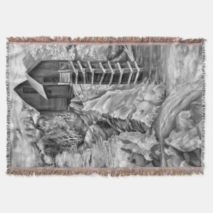 Colorado Rocky Mountains River Crystal Mill Throw Blanket