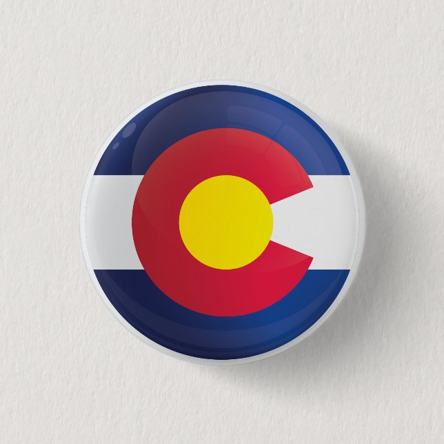 Colorado  Round Icon Flag Button (Front)