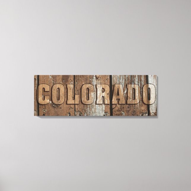 Colorado rustic wood wall canvas sign (Front)