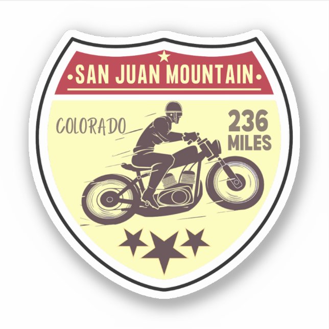 Colorado Scenic Byway San Juan Skyway motorcyle Sticker (Front)