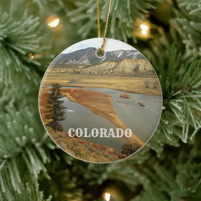 Colorado Scenic Landscape Holiday Ceramic Ornament (Tree)