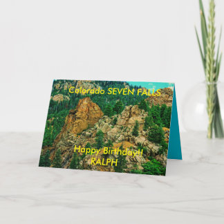 Colorado Seven Falls Birthday Card