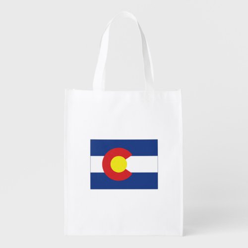 Colorado Shaped State Flag Reusable Grocery Bag