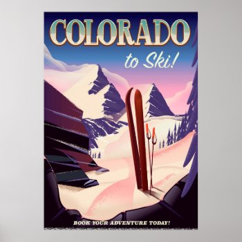 Colorado Ski Print - Usa Vintage Ski Sports Poster by bartonleclaydesign at Zazzle