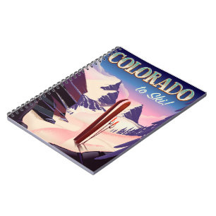 Colorado Ski print - USA vintage ski sports poster Notebook