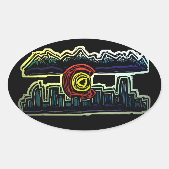Colorado skyline fade stickers (Front)