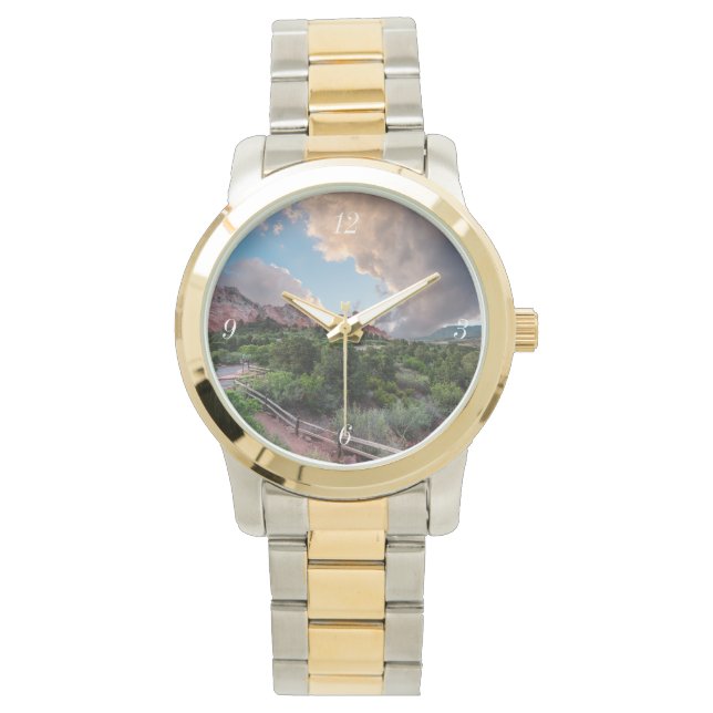 Colorado Sleeping Giant Sunrise Gold Silver Watch (Front)