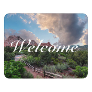 Colorado Sleeping Giant Sunrise Welcome Door Sign