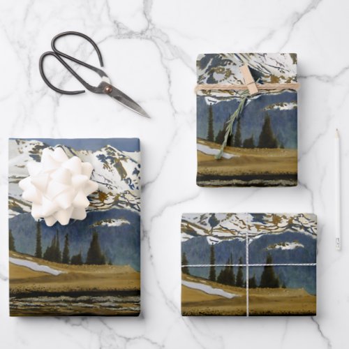 Colorado Snow Mountains Wrapping Paper Sheets