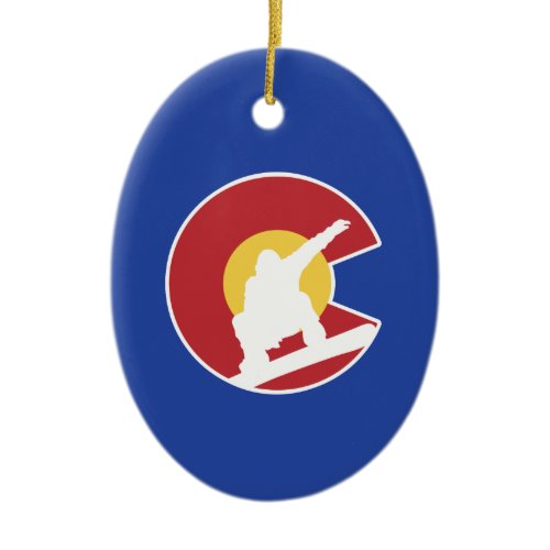 Colorado Snowboard Ceramic Ornament
