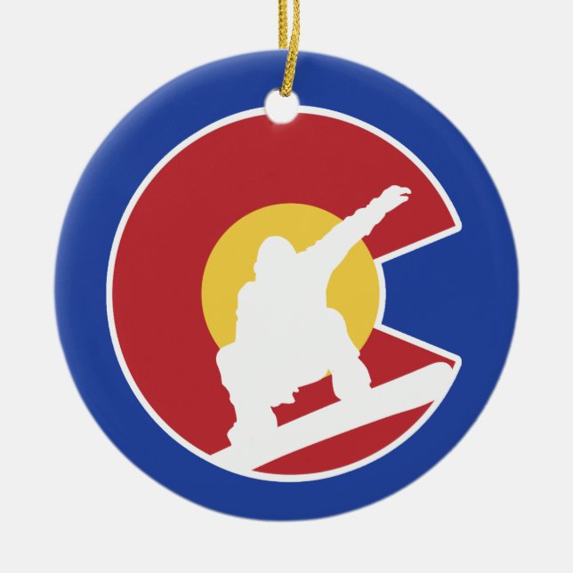 Colorado Snowboard Ceramic Ornament (Front)