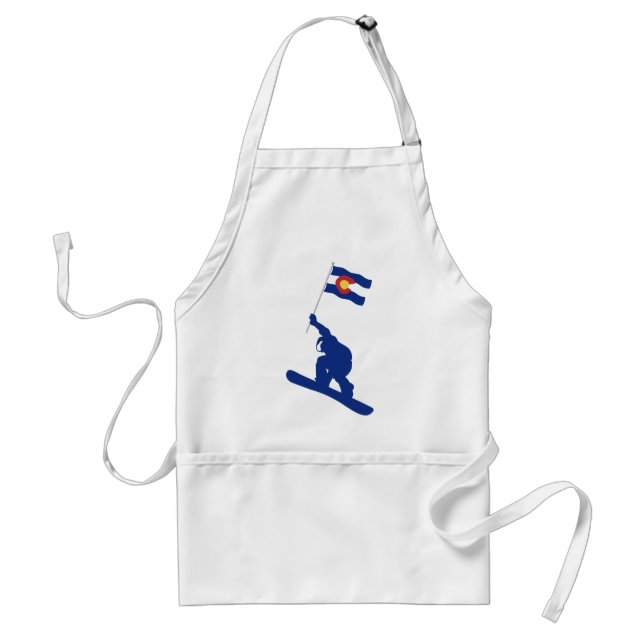 Colorado Snowboard Flag Adult Apron (Front)
