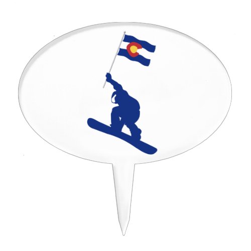 Colorado Snowboard Flag Cake Topper