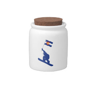 Colorado Snowboard Flag Candy Jar