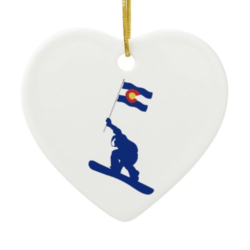 Colorado Snowboard Flag Ceramic Ornament