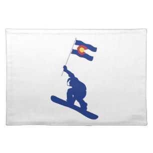 Colorado Snowboard Flag Cloth Placemat