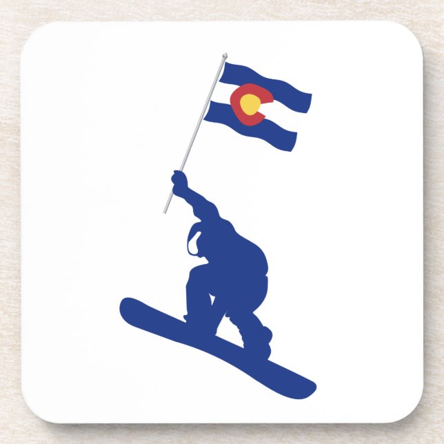 Colorado Snowboard Flag Drink Coaster (Front)