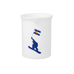 Colorado Snowboard Flag Drink Pitcher