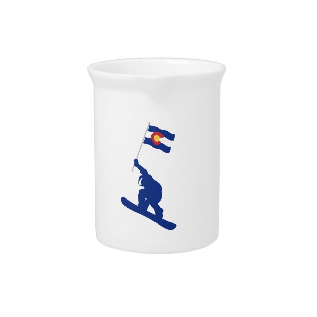 Colorado Snowboard Flag Drink Pitcher (Front)
