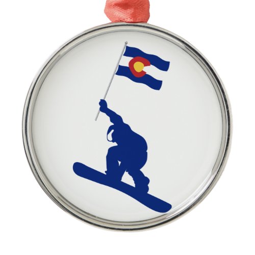Colorado Snowboard Flag Metal Ornament