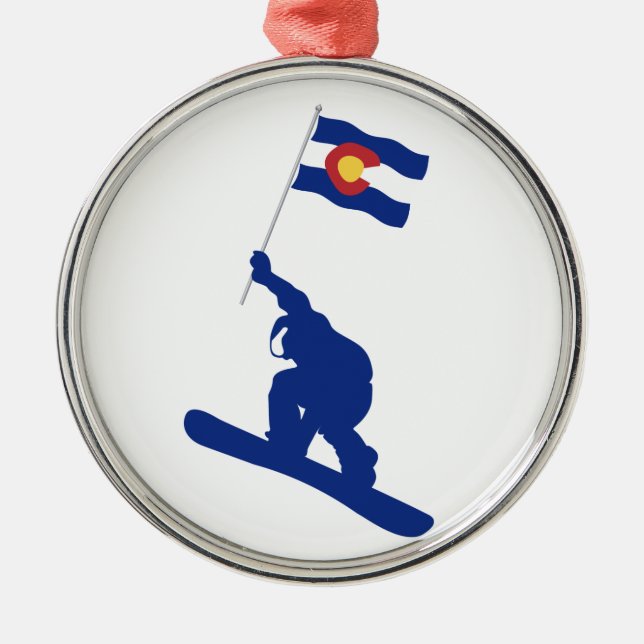Colorado Snowboard Flag Metal Ornament (Front)