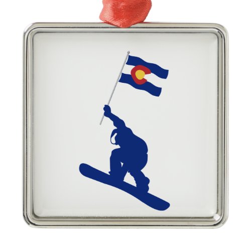 Colorado Snowboard Flag Metal Ornament